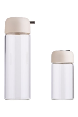 Conjunto de Óleo-Vinagre e Sal-Pimenta em vidro borossilicato e aço inoxidável - 4 peças