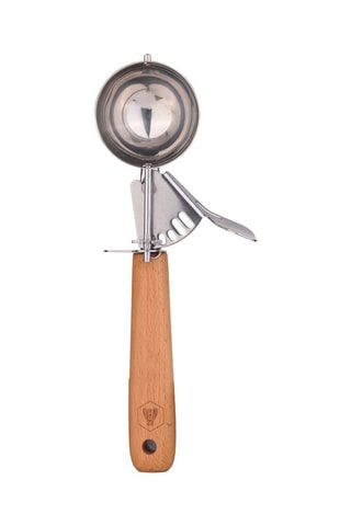 Colher para gelados em aço inoxidável e faia