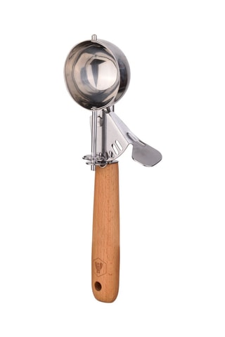 Colher para gelados em aço inoxidável e faia
