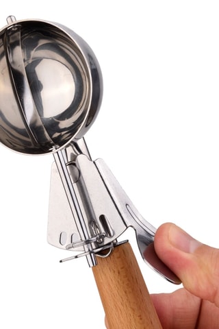 Colher para gelados em aço inoxidável e faia