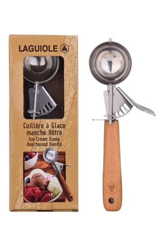 Colher para gelados em aço inoxidável e faia