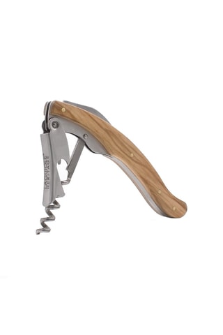 Saca-rolhas em madeira de oliveira.