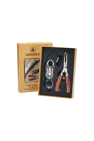 Coffret pescador em madeira de rosa e aço inoxidável