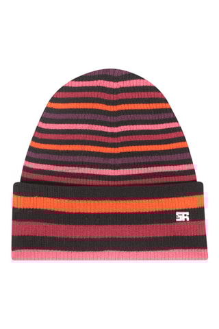 Berretto in lana - Nero e rosa