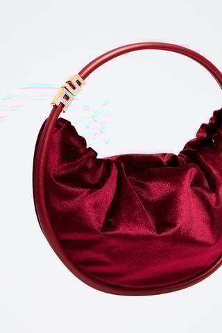 Sac porté épaule en velours - Bordeaux