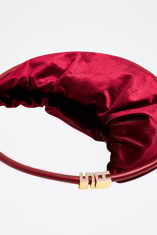 Sac porté épaule en velours - Bordeaux