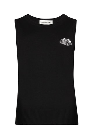 Débardeur en mérinos et soie - Noir