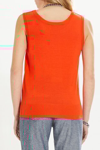 Débardeur en mérinos et soie - Orange