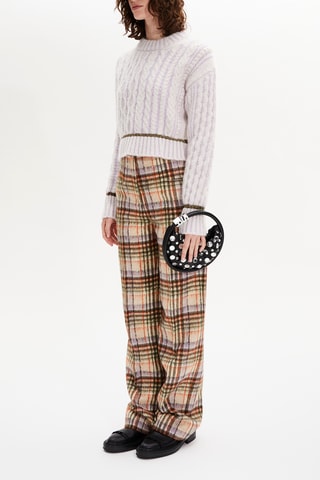 Pull en alpaga et laine - Blanc et lilas