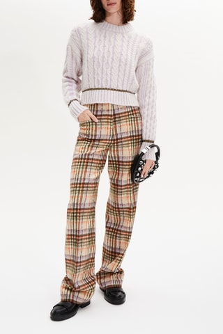 Pull en alpaga et laine - Blanc et lilas