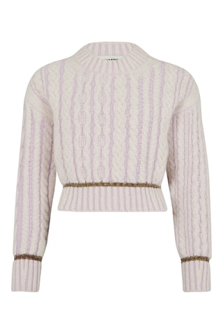 Pull en alpaga et laine - Blanc et lilas