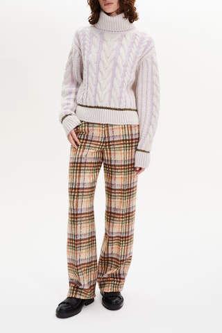 Pull en alpaga et laine - Lilas et écru