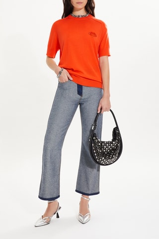 Pull en mérinos et soie - Orange