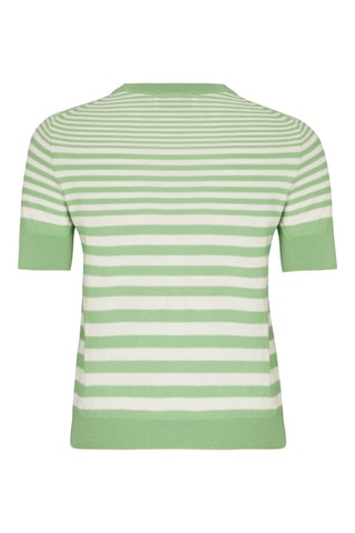 Pull en laine - Vert anis et blanc