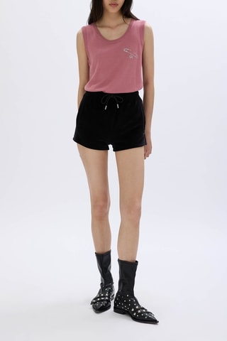 Pull sans manches en mérinos et laine - Rose