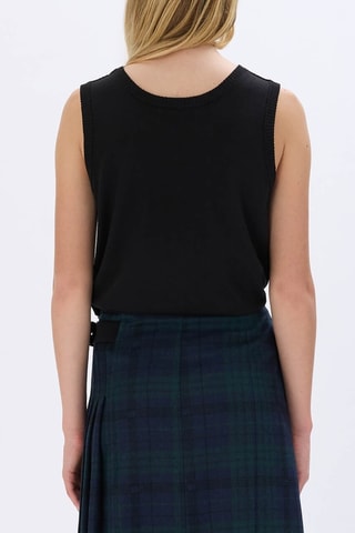 Pull sans manches en mérinos et laine - Noir