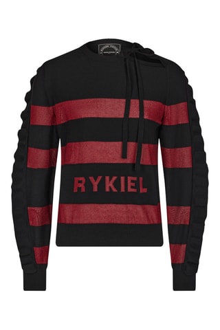 Pull en laine -Noir et rouge