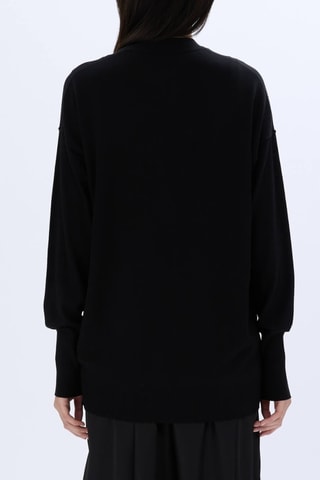 Gilet en mérinos et soie - Noir