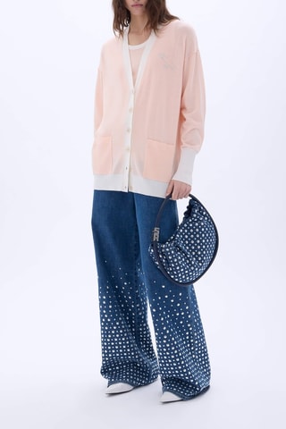 Gilet en mérinos et soie - Rose