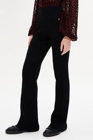 Pantalon taille haute en mérinos - Noir