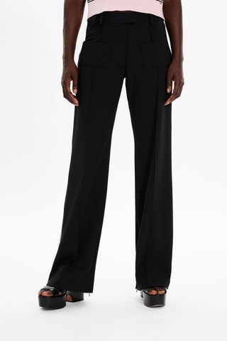 Pantalon droit en laine - Noir
