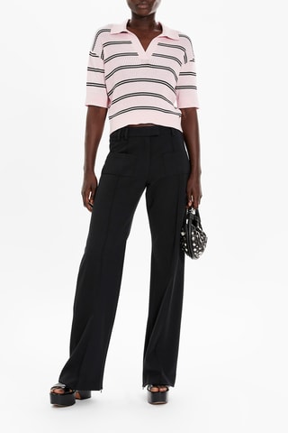 Pantalon droit en laine - Noir