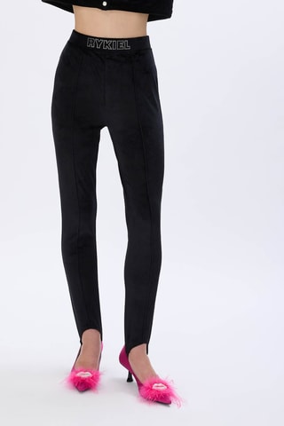 Pantalon en velours taille haute - Noir