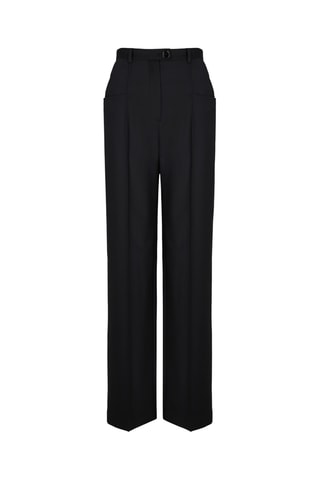Pantalon en laine taille haute - Noir