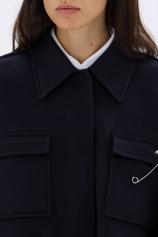 Cape en laine - Bleu marine