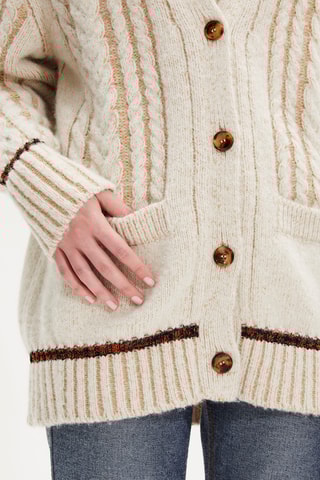 Cardigan en alpaga et laine - Ecru