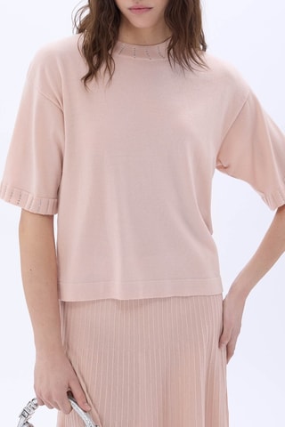 Top in lana - Salmone