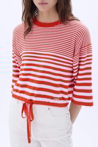 Top - Arancione e bianco