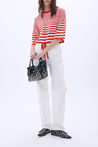 Top - Arancione e bianco