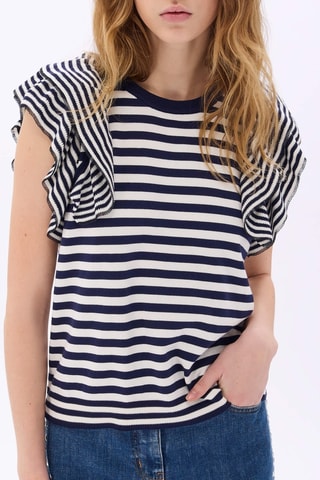 Top -Blanc et bleu marine