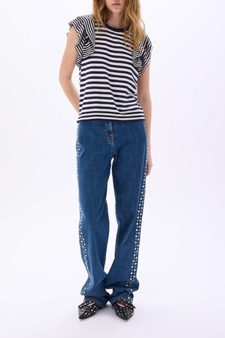 Top -Blanc et bleu marine