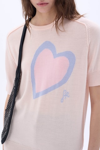 Top en laine -Saumon