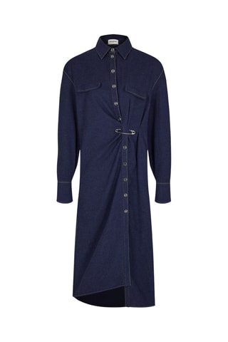 Robe chemise en jean - Bleu marine