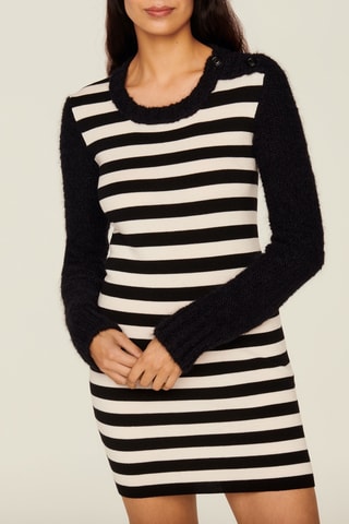 Robe en laine, mohair et alpaga - Noir et blanc