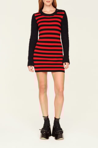 Robe en laine, mohair et alpaga - Rouge et noir