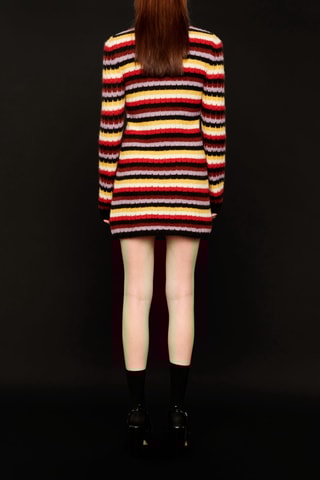 Robe courte en alpaga et laine - Multicolore