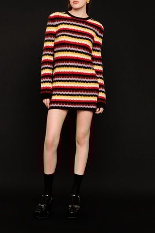 Robe courte en alpaga et laine - Multicolore