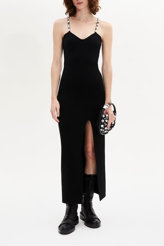 Abito midi in lana - Nero