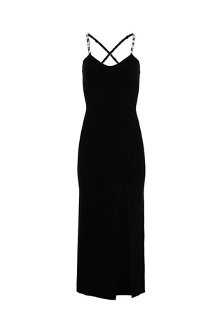 Abito midi in lana - Nero