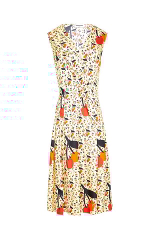 Robe midi en soie - Jaune pâle