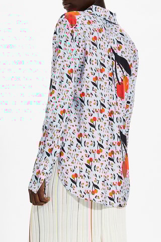 Chemise en soie - Ciel et orange