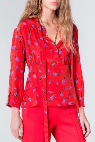 Blouse en soie - Rouge