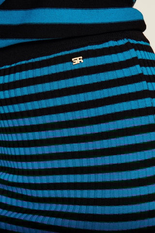 Minijupe en laine - Noir et bleu