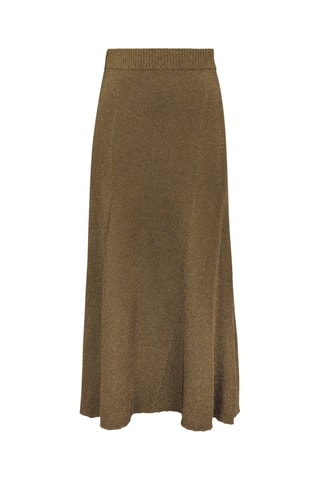 Jupe midi en laine - Doré