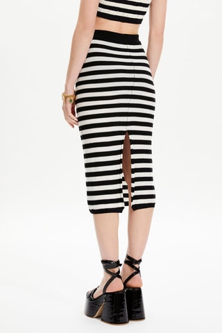 Jupe en mérinos - Noir et blanc