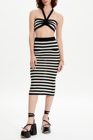 Jupe en mérinos - Noir et blanc